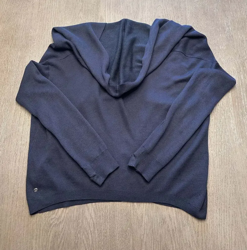 Lululemon Cabin Yogi Reversible Cashmere Blend Open Cardigan Wrap